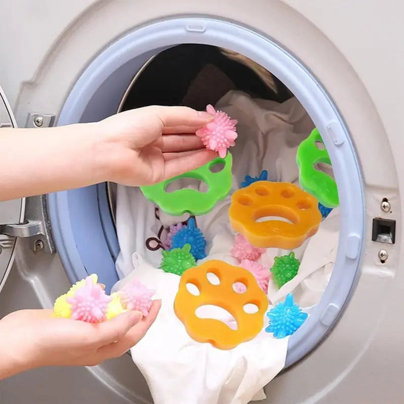 4pcs Reusable Pet Hair Remover for Laundry, Washing Machine and Dryer Accessory, Cat and Dog Fur Lint Cleaning Catcher, No Power Needed