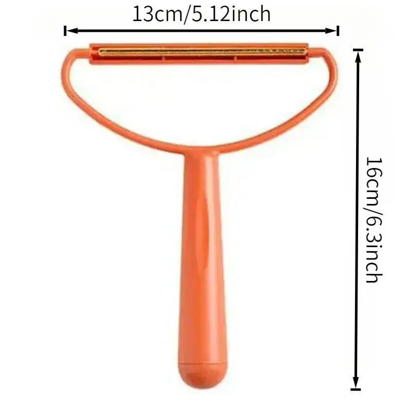Dual-Sided Pet Hair & Lint Remover Comb - Portable, No Power Needed, for Furniture, Clothing, Carpets - Red & Orange, Plastic/PET Material, Pet Hair Remover